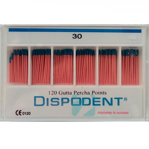 Штифты гуттаперчевые 02 №30 (120шт), Dispodent