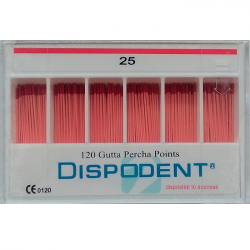 Штифты гуттаперчевые 02 №25 (120шт), Dispodent