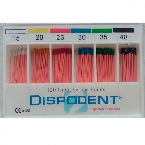 Штифты гуттаперчевые 02 №15-40 (120шт), Dispodent
