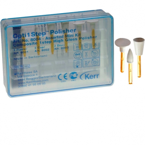 8004 Резинки Opti1Step мини-набор 6шт. (конус.чашка,диск-по2шт.), Kerr