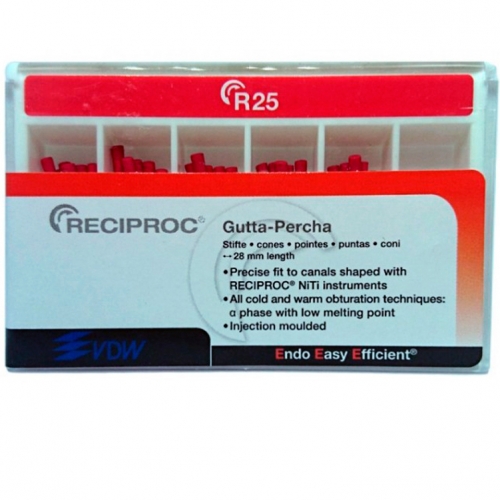 Reciproc guttapercha points, длина (length) 28 мм, R25 размер (size), 60 шт.