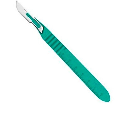Скальпель №10 одноразовый стерильный с пластмассовой ручкой (1шт.), Ribbel