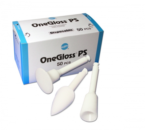Резинки  One Glooss PS 0175 смонтированные набор 50шт. (15-чашка, 15-диск, 20-бол.конус), SHOFU