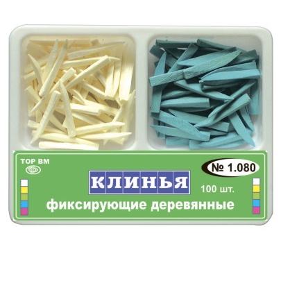 ТОР-1.080 Клинья фиксирующие деревянные  (2*50 шт.) Бело-Синие
