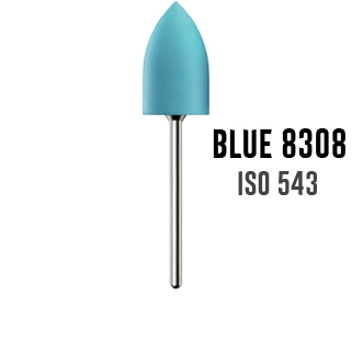 Резинка Kenda Acrylic Blue 8308 на прямой наконечник ISO 543, крупная абразивность, синяя - 1шт.