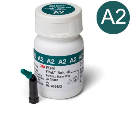 Filtek Bulk Fill Posterior, цвет A2, материал для реставрации боковых зубов, 4864A2, (20 капсул по 0