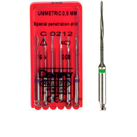 Penetration drill №210 (6 шт.), 1 полоса, зеленый, Maillefer