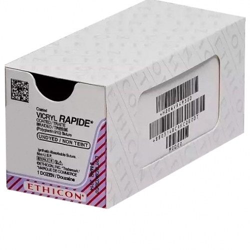 VICRYL W9974 RAPIDE 3/0 (75см,22мм,1/2 кол.) 12шт. фиолетовый