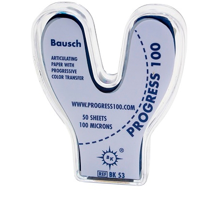 Копирка Bausch подкова BK 53 (артикуляционная бумага с прогрессирующим выделеним) 100 мкм, 50 листов
