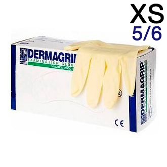 Перчатки латексные DERMAGRIP ХS (5/6) 100 шт