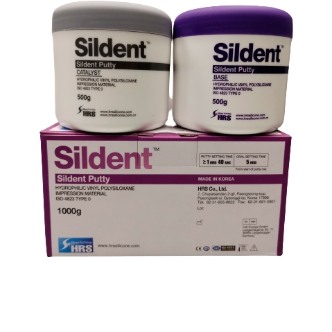 Sildent Putty, объем 1000 г, в составе: Base в банке (500 г.), Catalyst в банке (500 г.), мерная лож