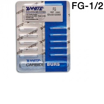 Боры  SSWhite FG-1/2 (БЛИСТЕР 10 шт) твердосплавный шаровидный турбинный, d 0.6 