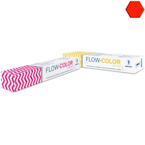 FLOW-COLOR КРАСНЫЙ (1 гр) -цветной микрогибридный светоотв.композит типа "flow" с фтором, ARKONA