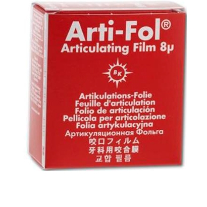 Артикуляционная фольга Bausch Arti-Fol BK 25 красная, двухсторонняя, 8 микр, 20х22мм (копирка бауш)