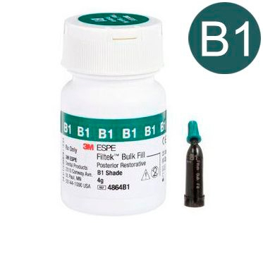 Filtek Bulk Fill Posterior, цвет B1, материал для реставрации боковых зубов, 4864B1, (20 капсул по 0