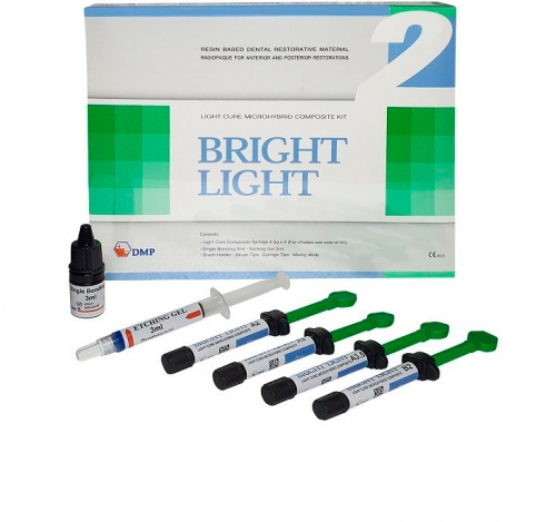 Bright Light НАБОР: 4 шприца х4,5г. (А2,А3,А3,5,В2), Etching gel 3мл., Single bonding 3мл., принадле