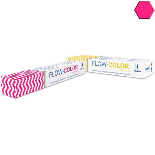 FLOW-COLOR РОЗОВЫЙ (1 гр) -цветной микрогибридный светоотв.композит типа "flow" с фтором, ARKONA
