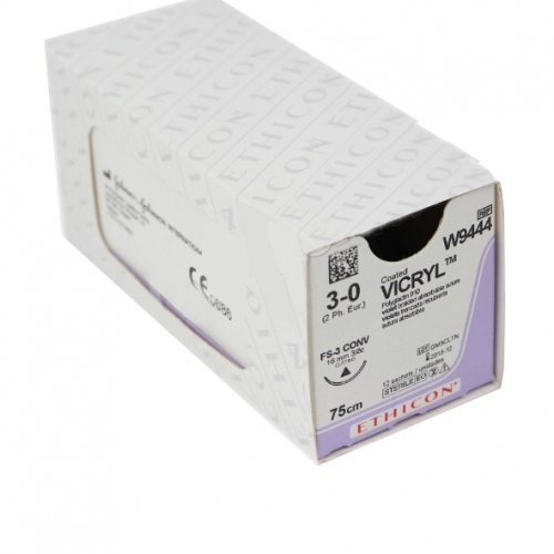 Vicryl W9444 3|0 (75 см, об-реж. 16 мм, 3|8)