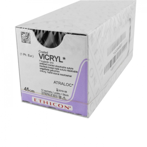 Vicryl W9361 0|0 (75см, игла кол|реж.,31мм,1|2) 12шт.
