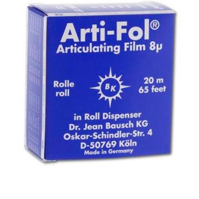 Артикуляционная фольга Bausch Arti-Fol BK 27 синяя, двухсторонняя, 8 микр, 20мх22мм (копирка бауш)